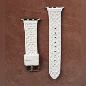 Coach silicone Apple Watch strap 38mm in white.
